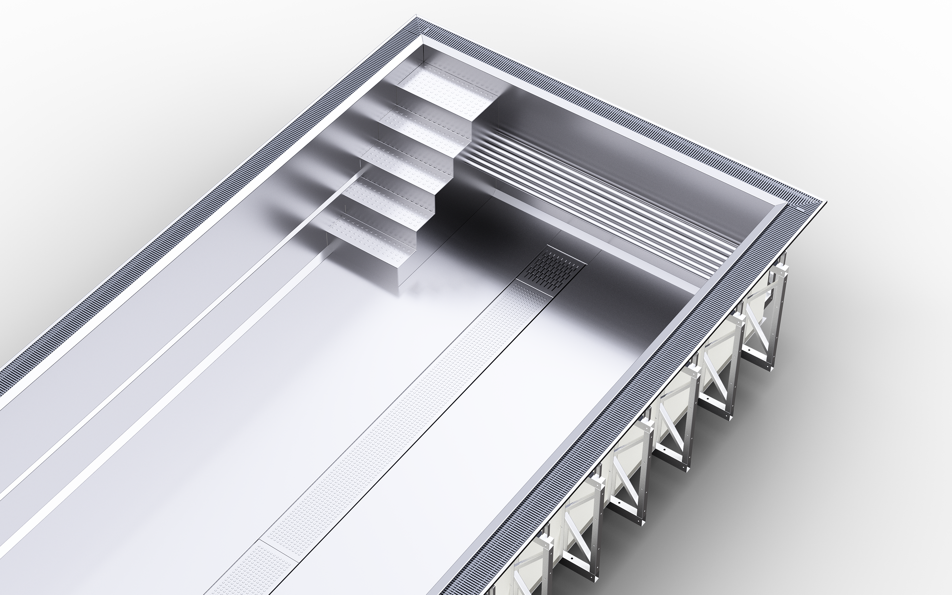 Rostfri stålpool INOXline Overflow