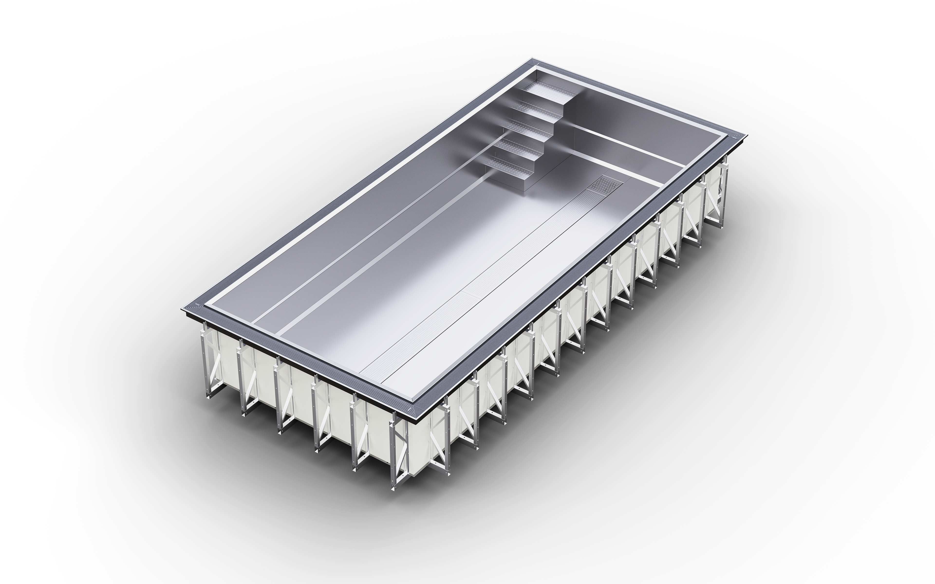 Rostfri stålpool INOXline Overflow