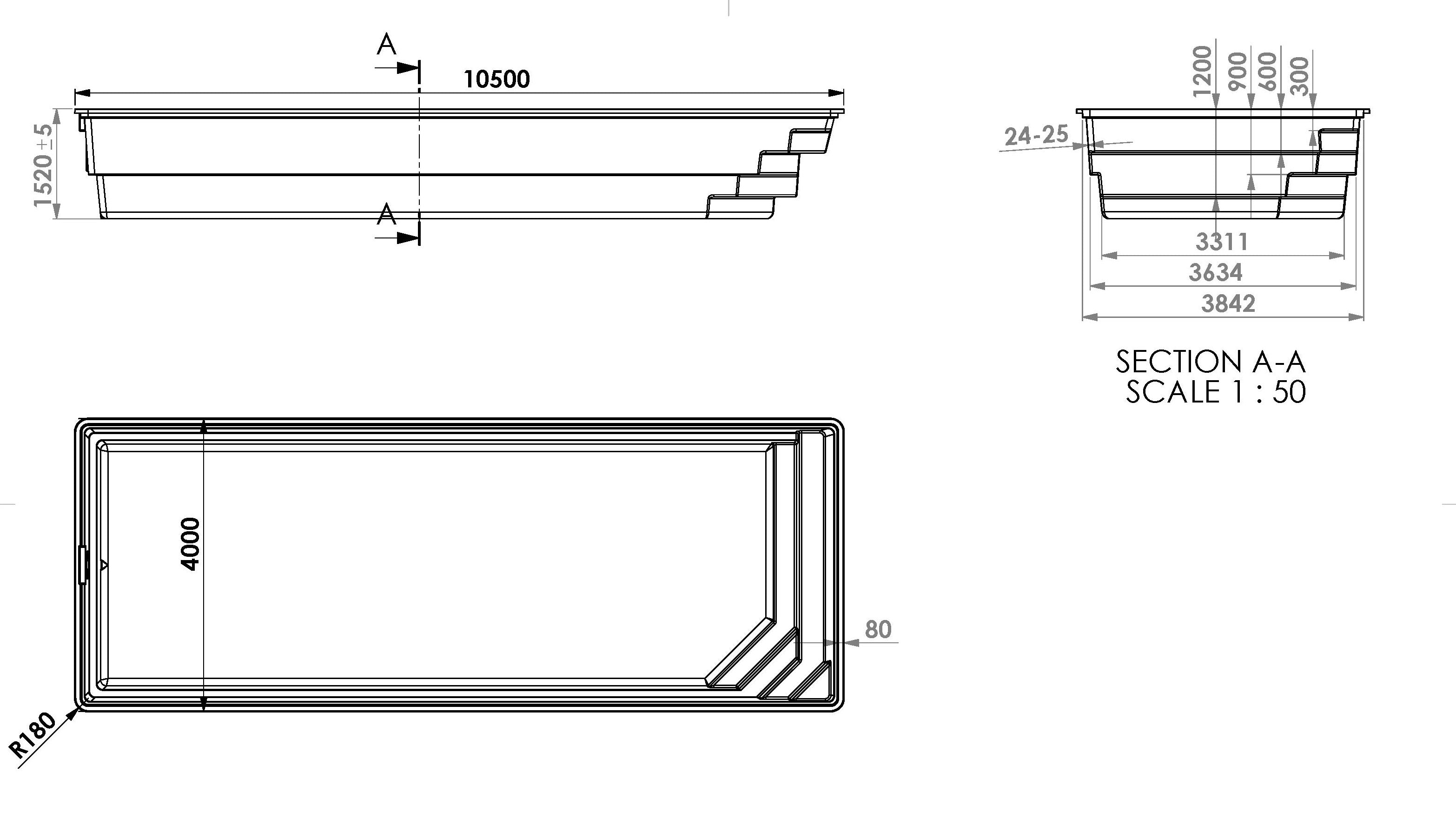 Glasfiberpool Delta Fristående