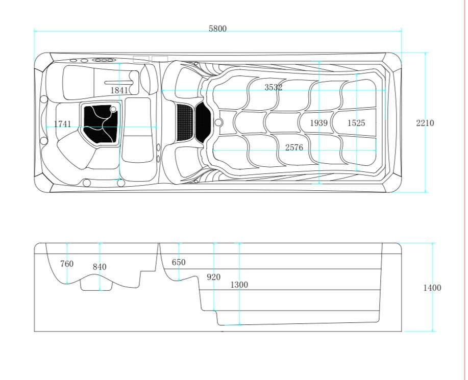 Swimspa | ESCAPE DUO | (580x221x140cm)