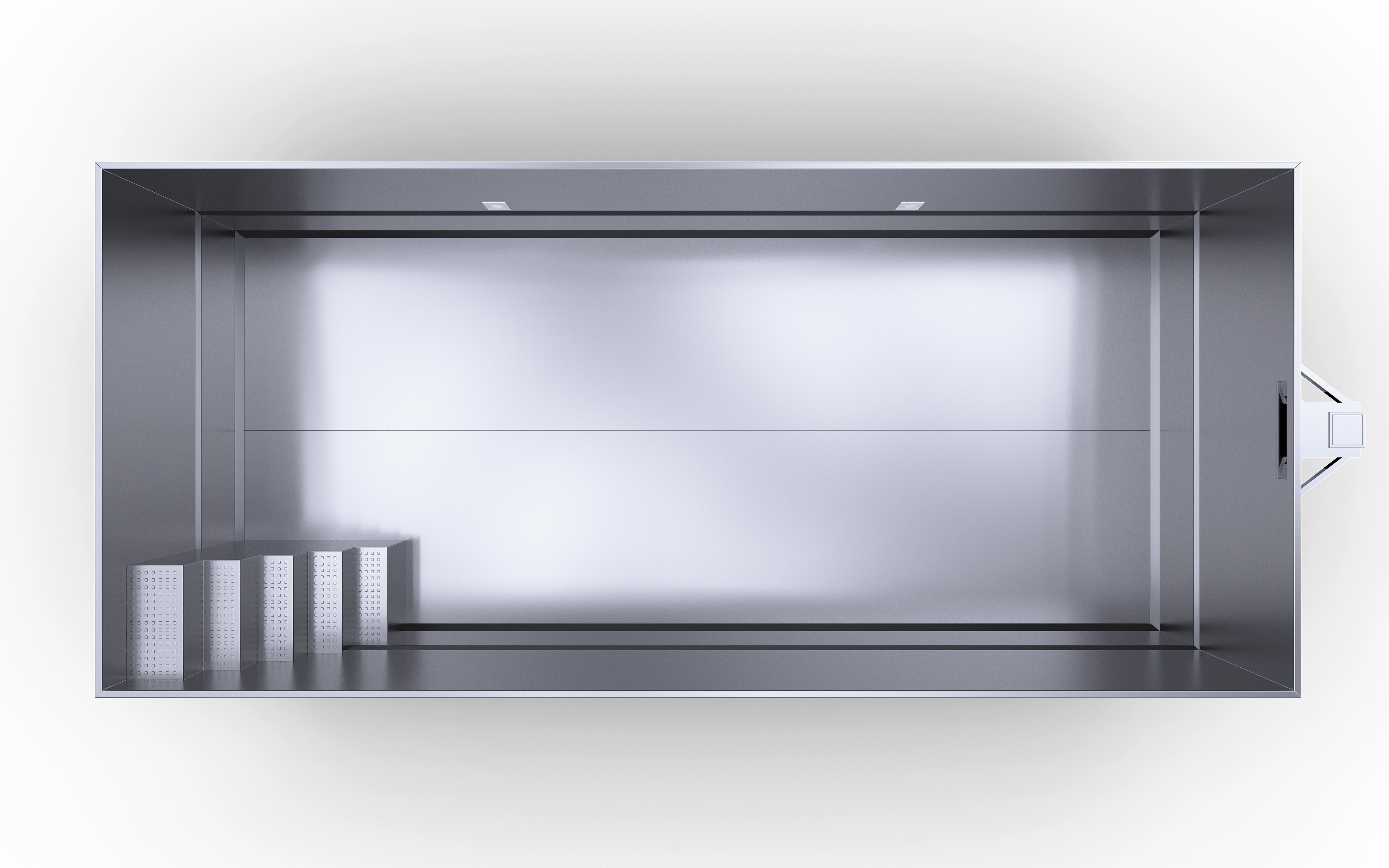 Rostfri stålpool INOXline Bräddavlopp