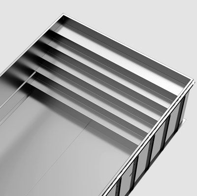 Rostfri stålpool INOXline Bräddavlopp